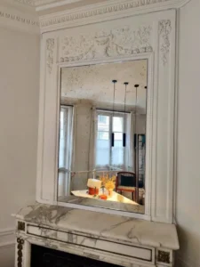 pose d'un miroir vieilli - sur mesure - miroiterie perucca