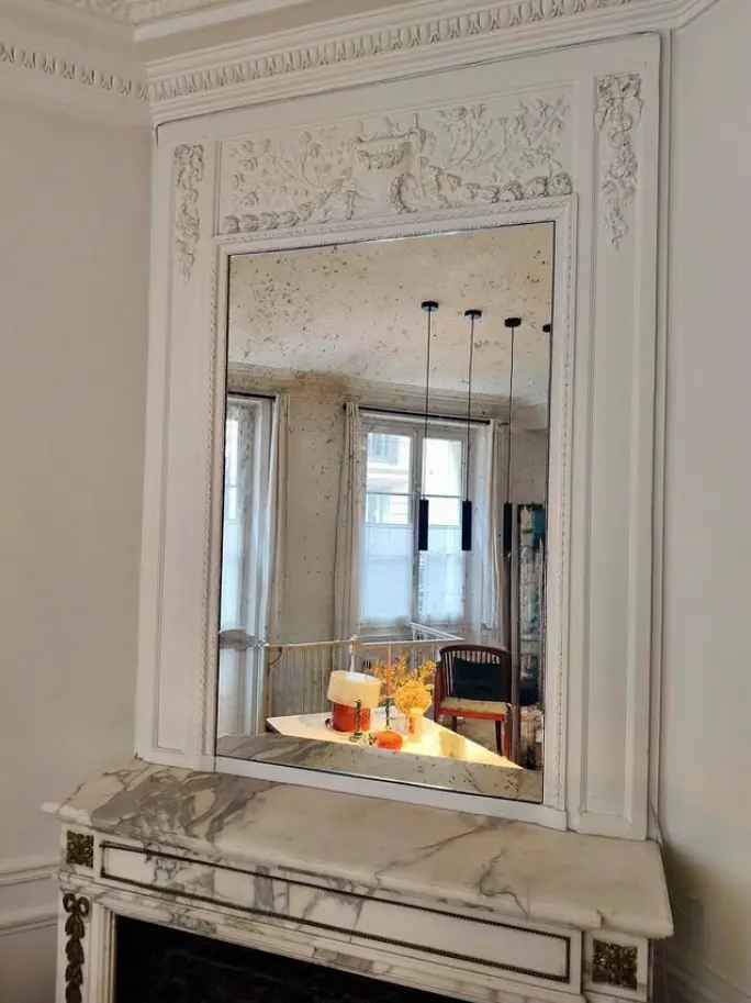pose d'un miroir vieilli - sur mesure - miroiterie perucca
