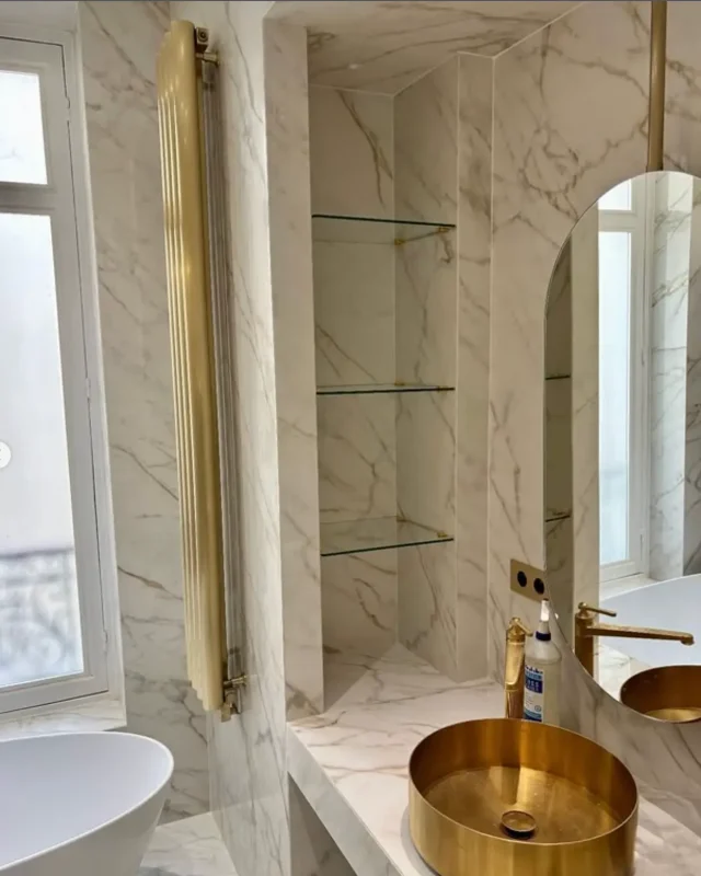pose d'étagère en verre sécurit - salle de bain paris - miroiterie perucca