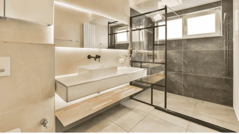 douche à l'italienne - paroi de douche - miroiterie perucca